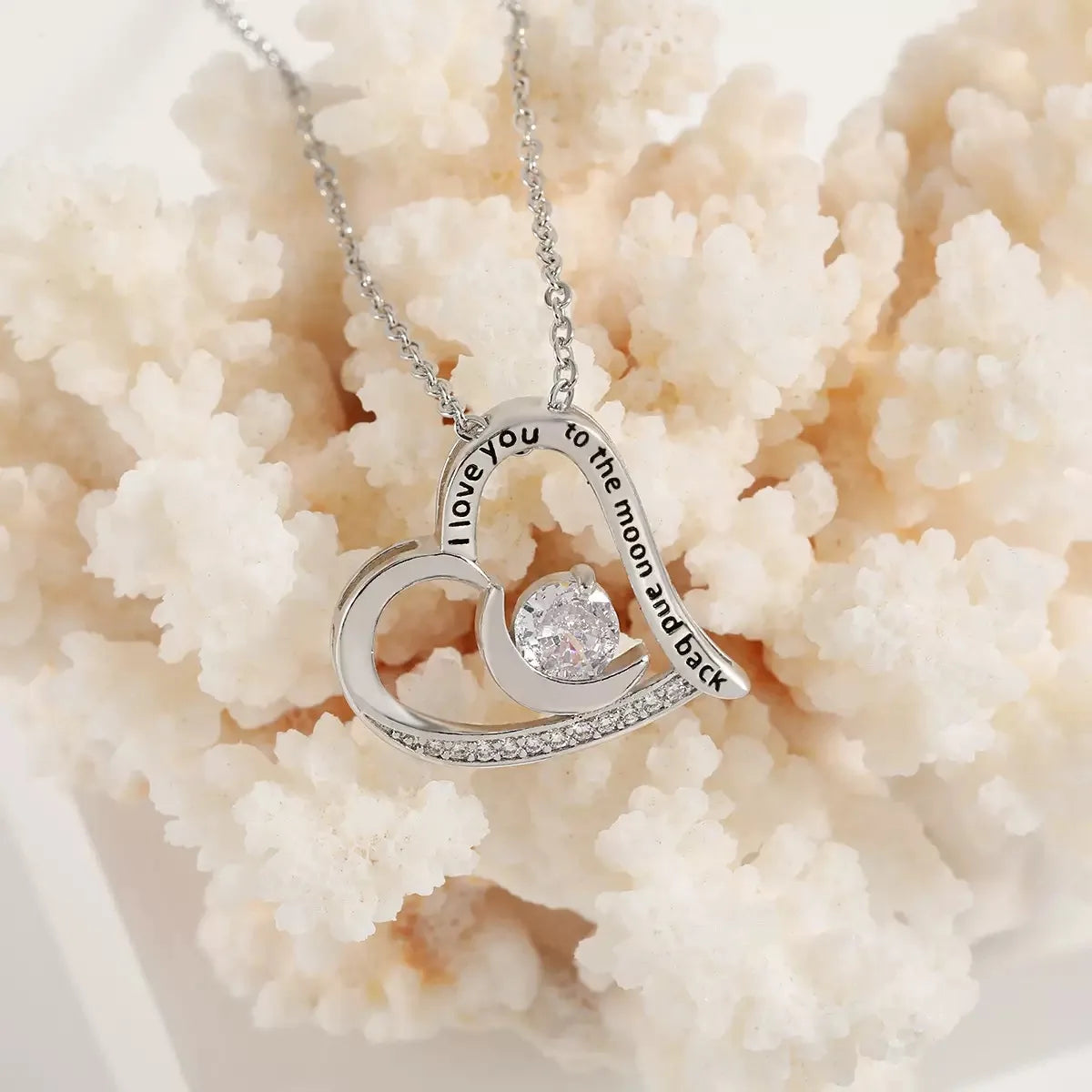 Heart Copper Zircon Pendant Necklaces With Cute Bear Rose Flower Gift Box New Christmas Friends Birthday Valentine Gifts