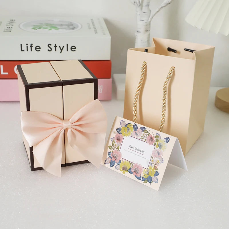 Heart Copper Zircon Pendant Necklaces With Cute Bear Rose Flower Gift Box New Christmas Friends Birthday Valentine Gifts