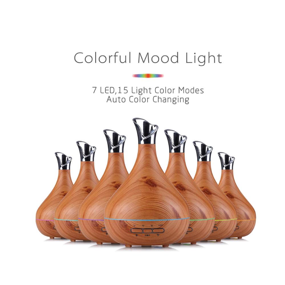 Essential Oil Aroma Diffuser Tulip Light Wood  -Ultrasonic Mist