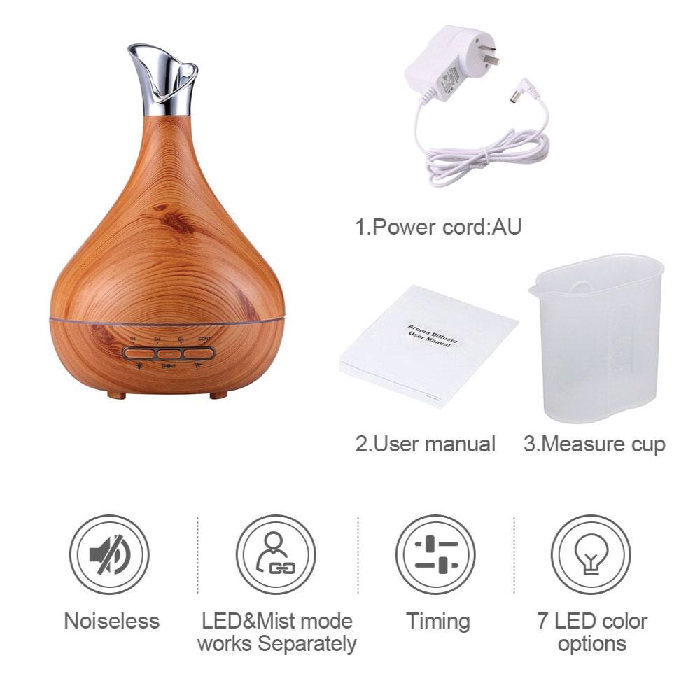 Essential Oil Aroma Diffuser Tulip Light Wood  -Ultrasonic Mist