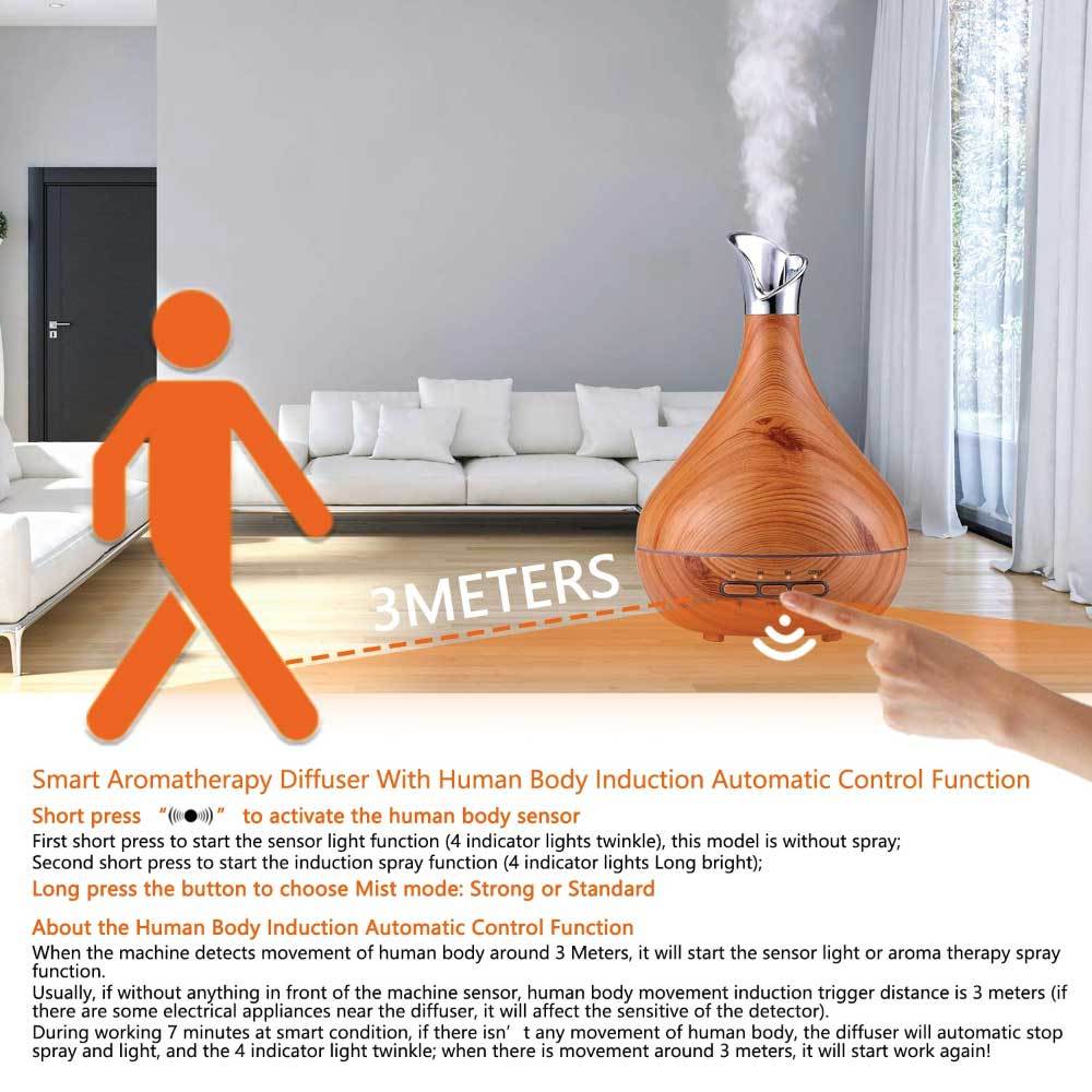 Essential Oil Aroma Diffuser Tulip Light Wood  -Ultrasonic Mist