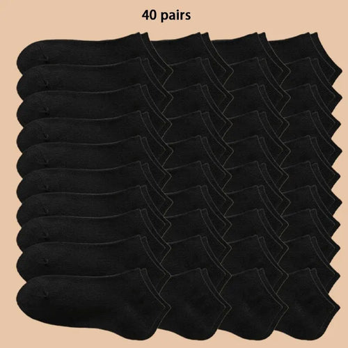 4/5/10/20/40 Pairs of Solid Color Socks, Soft and Lightweight Ankle