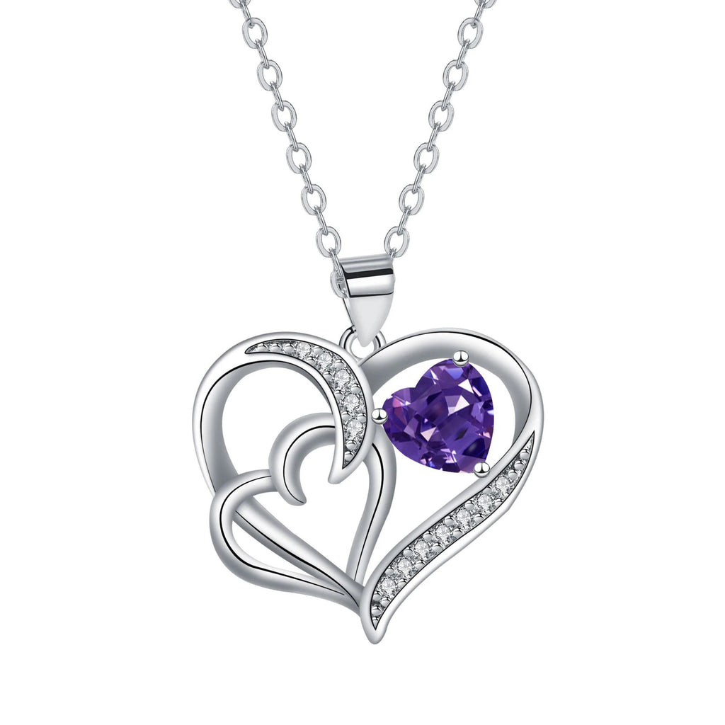 Heart Copper Zircon Pendant Necklaces With Cute Bear Rose Flower Gift Box New Christmas Friends Birthday Valentine Gifts
