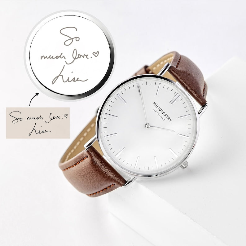 Handwriting Gifts for Groom, Engraved Watch for Men